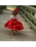 Red Fluffy Beaded V Back Flower Girl Dress Red Fluffy Beaded V Back Flower Girl Dress